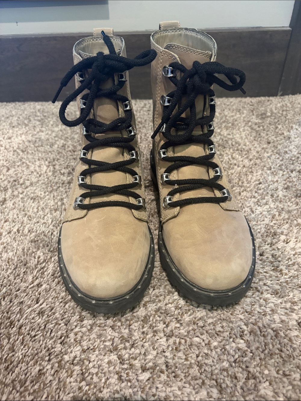 Sorel Women's Tan Lace-Up Combat Boots - waterproof